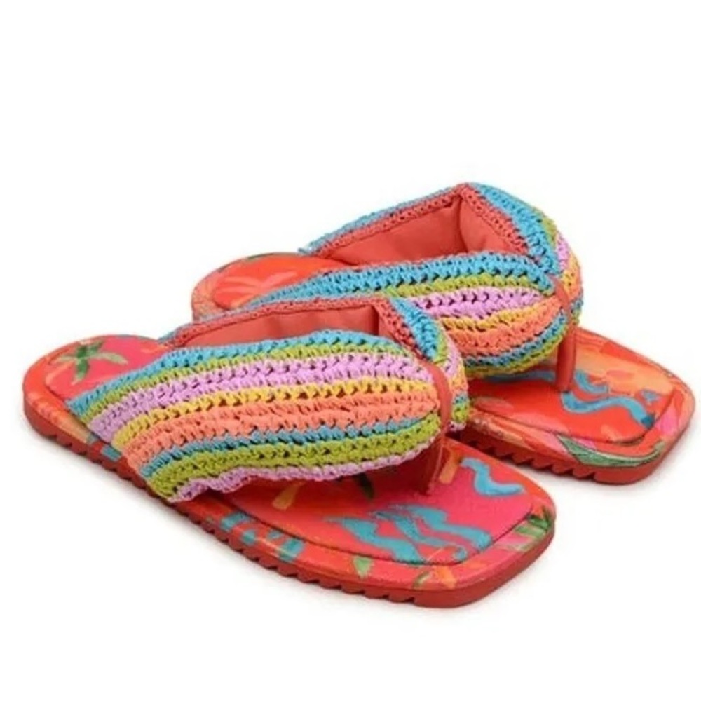 Cute Walk by Babyhug Slip On Flip Flops Floral & Toucans Print- Pink